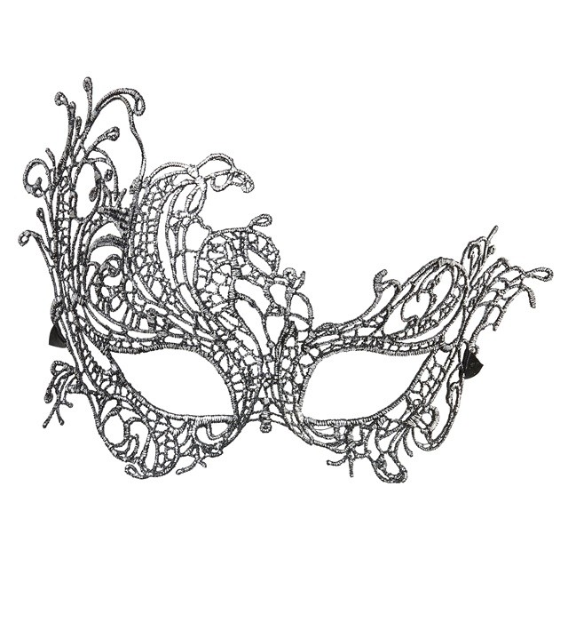 SREBRNA ČIPKASTA MASKA 4772