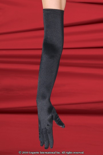 duge satenske rukavice crne