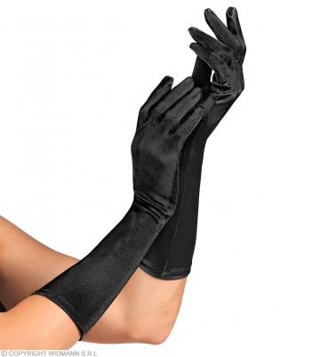 Crne satinske rukavice 14421